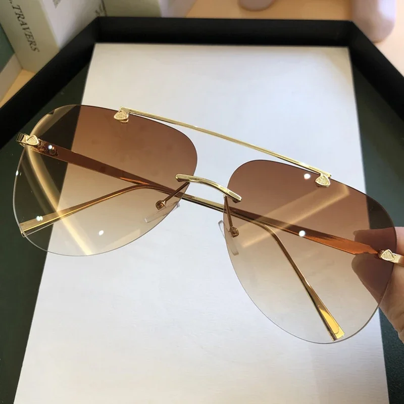 Sunglasses Uv400 - Vintage randloze pilotenbril van legering voor