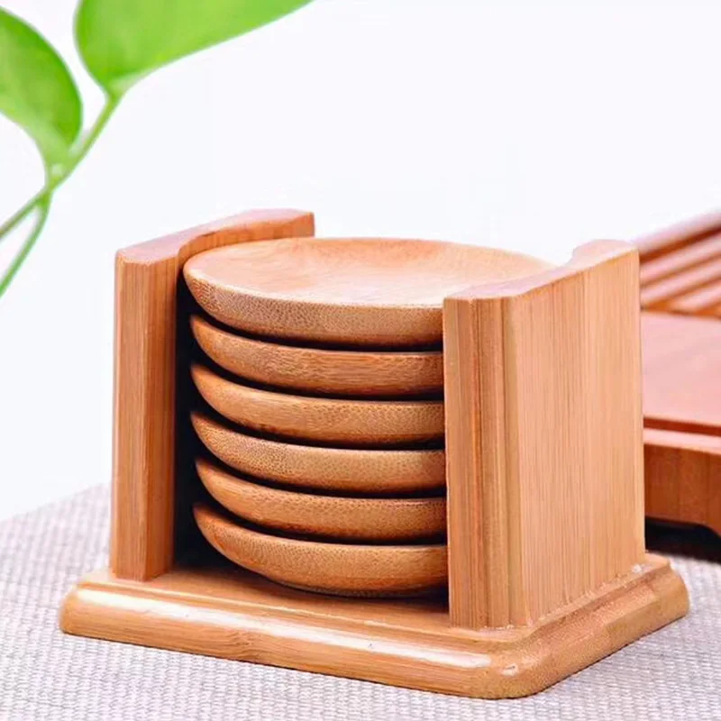 6 Stuks Ronde Vorm Bamboe Coas - Marble Coaster Set recensie en prijs