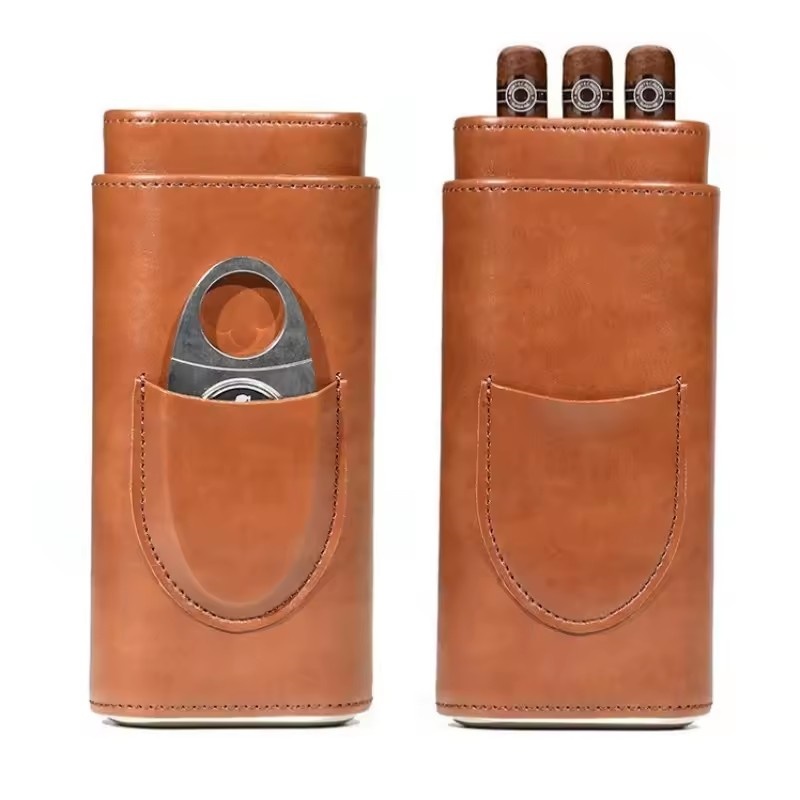 Leren sigarenkoker 3-vingerzak - Premium Cigar Case recensie en prijs