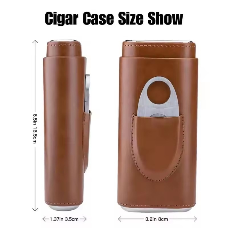 Leren sigarenkoker 3-vingerzak - Premium Cigar Case recensie en prijs