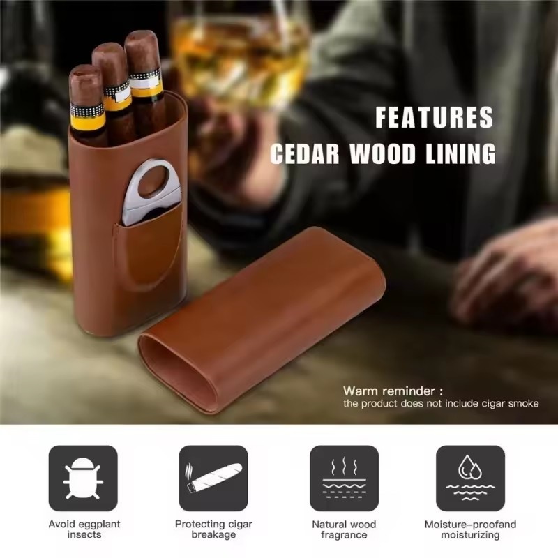 Leren sigarenkoker 3-vingerzak - Premium Cigar Case recensie en prijs