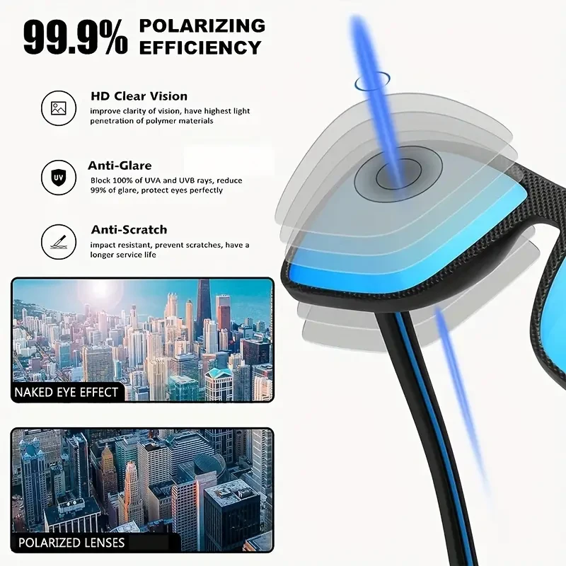 Vierkante sportzonnebril voor  - Sunglasses Uv400 recensie en prijs