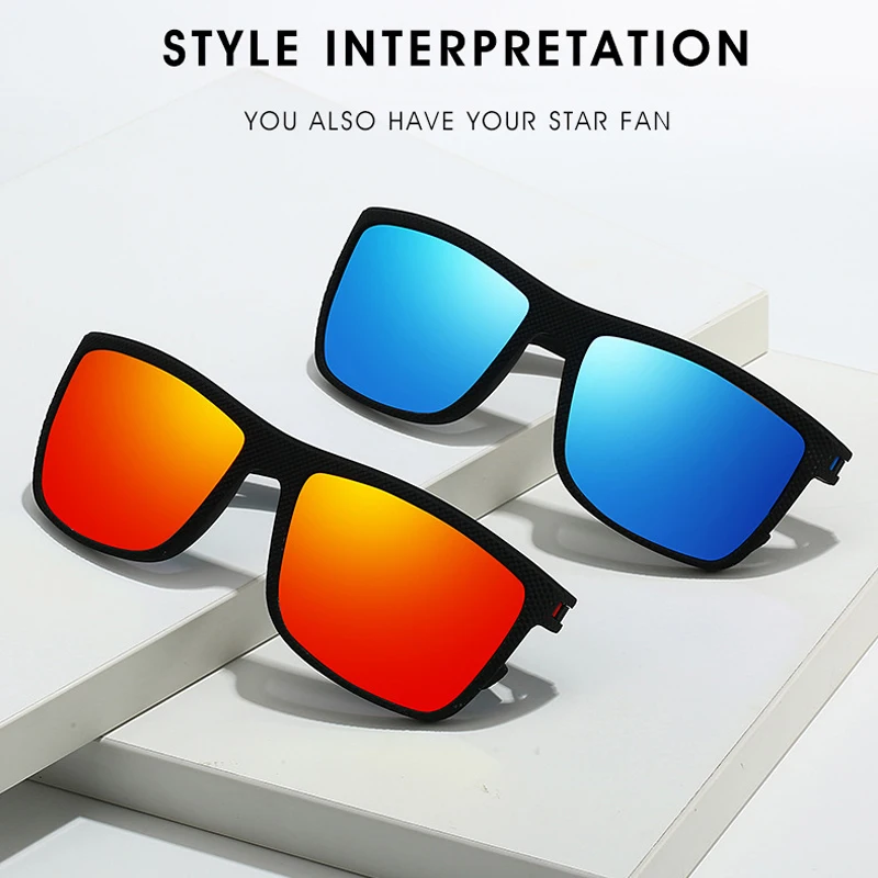 Vierkante sportzonnebril voor  - Sunglasses Uv400 recensie en prijs